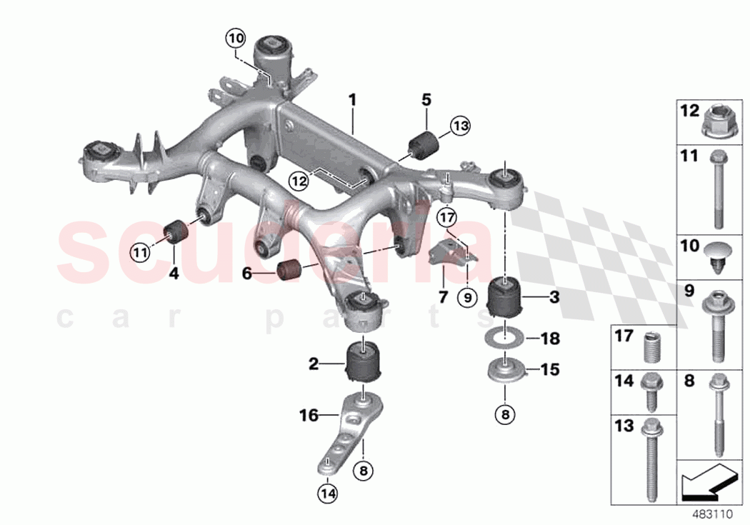Rear axle carrier of Rolls Royce Rolls Royce Phantom RR11(2017-2023)
