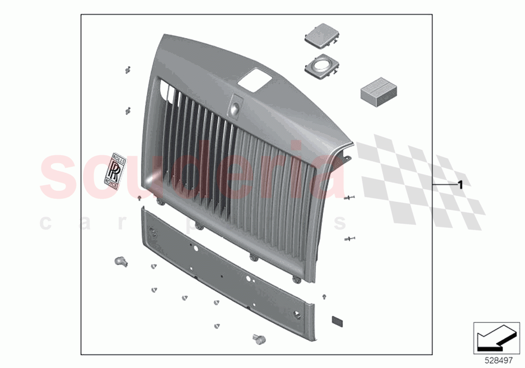 Retrofit dark chrome radiator grille of Rolls Royce Rolls Royce Phantom RR11(2017-2023)