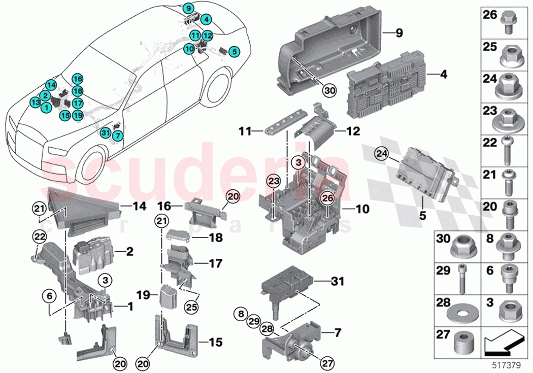 Power distribution box B distributor of Rolls Royce Rolls Royce Phantom RR11(2017-2023)