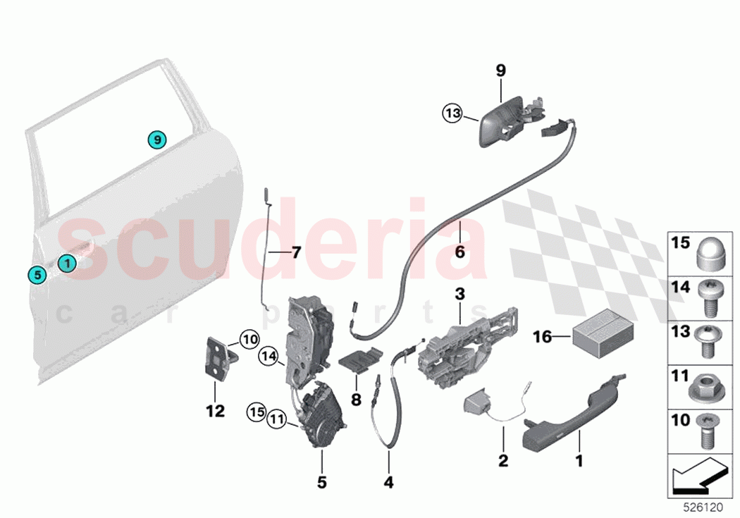 Locking system door rear of Rolls Royce Rolls Royce Phantom RR11(2017-2023)