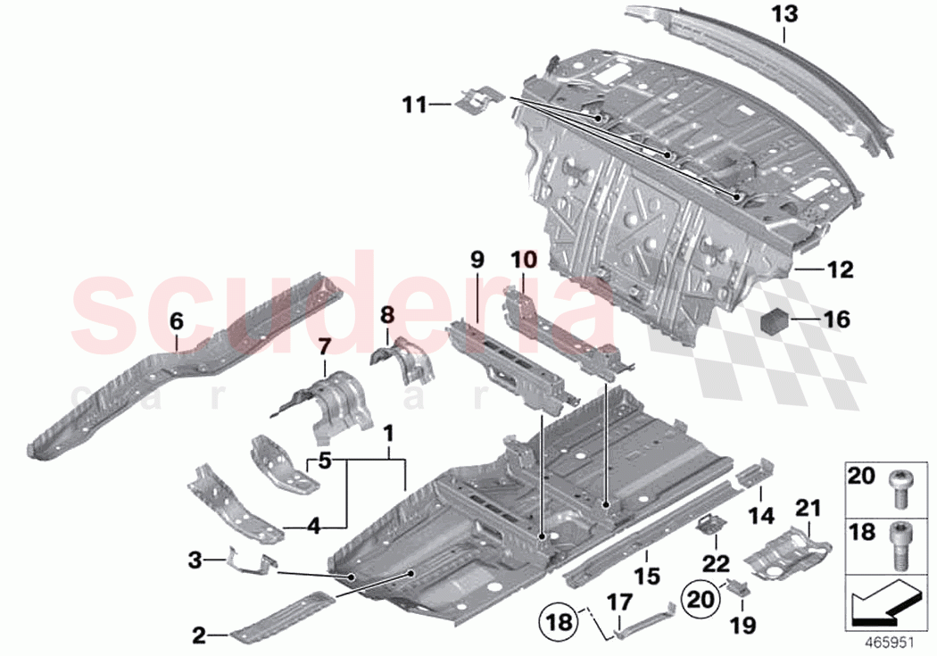 Partition trunk Floor parts of Rolls Royce Rolls Royce Wraith RR5(2017-2023)