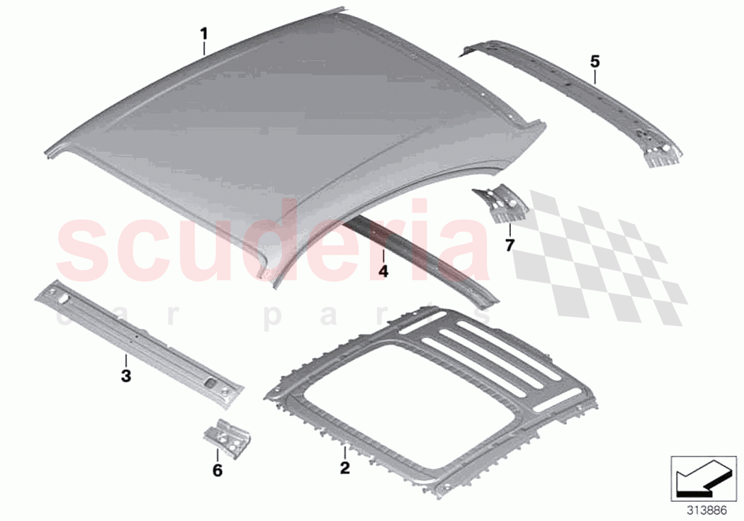 Roof of Rolls Royce Rolls Royce Wraith RR5(2017-2023)