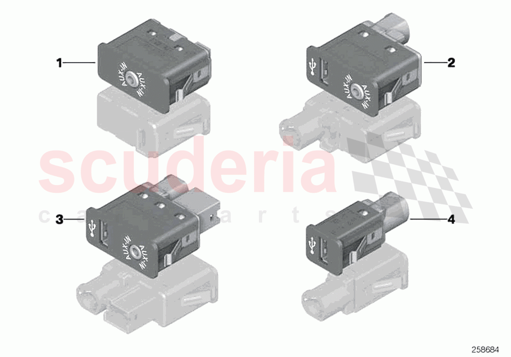 USB AUX IN socket of Rolls Royce Rolls Royce Wraith RR5(2017-2023)