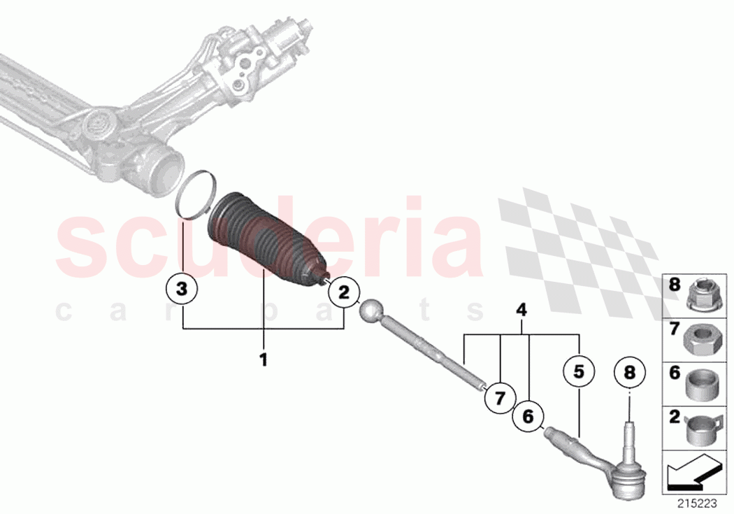 Steering linkage tie rods of Rolls Royce Rolls Royce Wraith RR5(2017-2023)