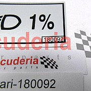 180092 LOW BEAM TYPE APPROVAL LABEL