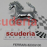 82059100 PRANCING HORSE BADGE 100MM SILVER