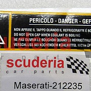 212235 COOLANT WARNING PLATE