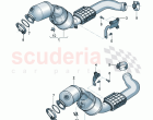 Exhaust pipe with catalyst and particulate filter Retainer for exhaust pipe