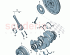Dual-mass flywheel V-belt pulley with vibration damper Crankshaft bearing shell (105010)