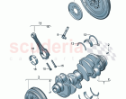flywheel V-belt pulley with vibration damper Crankshaft conrod bearing shell