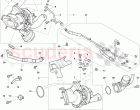 Exhaust gas turbocharger, oil return line, oil pressure line, D - MJ 2008>>, F >> …