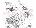 water pump, coolant thermostat housing, with thermostat, valve
