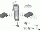 Air spring strut, rear/control units