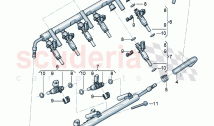 Fuel rail Injection valve Fuel hose (133035)