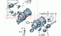 Exhaust gas turbocharger (water-cooled) Oil pressure line Oil return line (145010)