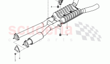 exhaust pipe with exhaust muffler, front