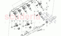 fuel rail, injector, fuel hose