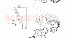 crankshaft, connecting rod, bearing shell, flywheel