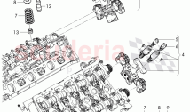 solenoid valve, camshaft adjuster unit, cam follower, roller rocker arm
