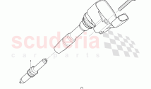 ignition coil with spark plug connector, spark plug