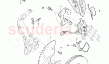 brake disc, splash shield for brake disc, brake caliper