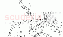 Coolant hoses and pipes, engine, F >> 3W-F-041 285, F >> ZA-F-041 285