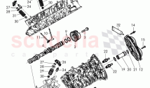 camshaft, camshaft adjuster unit, cylinder head cover