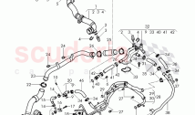Coolant hoses and pipes, engine, F 3W-F-014 286>>, F ZA-F-014 286>>