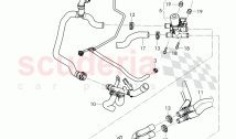 Coolant hoses and pipes, Engine bay, for vehicles with coolant auxiliary heater