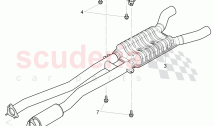 exhaust pipe with exhaust muffler, front