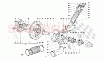 Rear suspension - Shock absorber and brake disc
