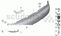 Bumper trim panel, rear