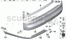 Bumper trim panel, rear