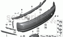 Bumper trim panel, rear