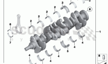 Crankshaft with bearing shells