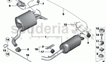 Exhaust system, rear