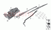 Single parts for rear window wiper