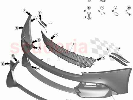 Photo of Mesh Front Bumper RH CD33 17E810…