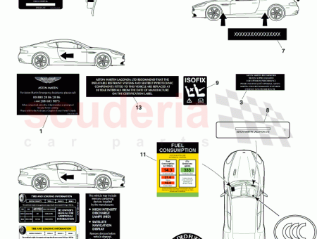 Photo of Label ISOFIX Fitment DG43 19A210…