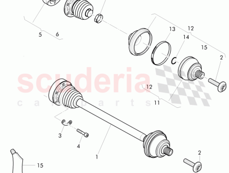 Photo of constant velocity joint with boot attachment parts and…