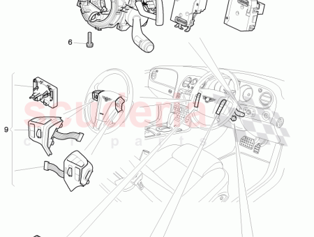 Photo of electronic modul for steering col combination switch assembly…