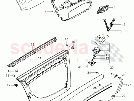 Photo of door trim panel upper part Veneer with Crossbanding…