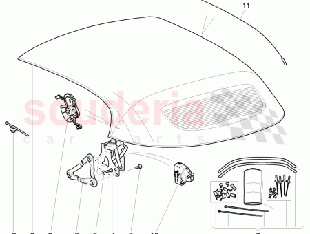 Photo of 1 set tensioning bars for soft top frame…