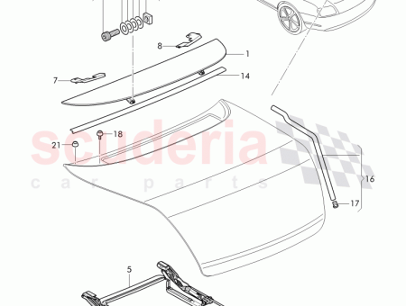 Photo of rear skirt assembly contains 3W8 827 931…