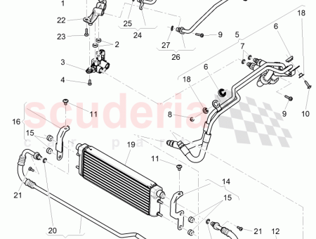 Photo of oil pressure line for gear oil cooling 3W0…