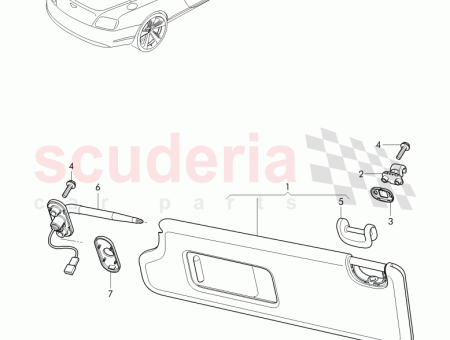 Photo of mounting for sun visor bearing…