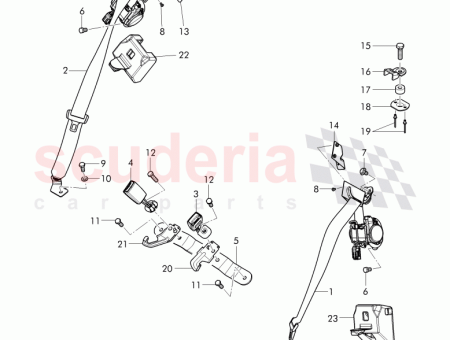 Photo of three point automatic seat belt with belt tensioner…