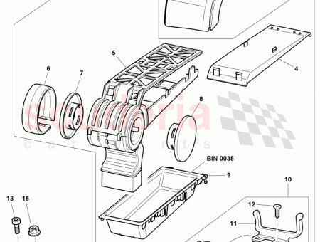 Photo of middle armrest for model with telephone hand set…