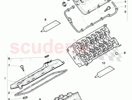 Photo of cylinder head cover with gasket F 3W 8…