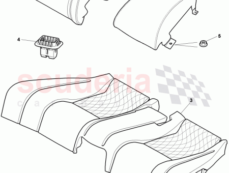 Photo of cushion between seats with cover center…